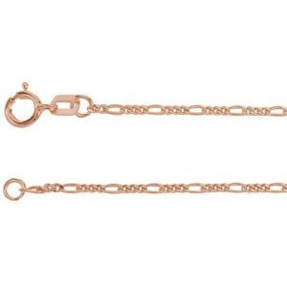 Kazi Luxury 14K Rose Gold 1.28 mm Figaro 18